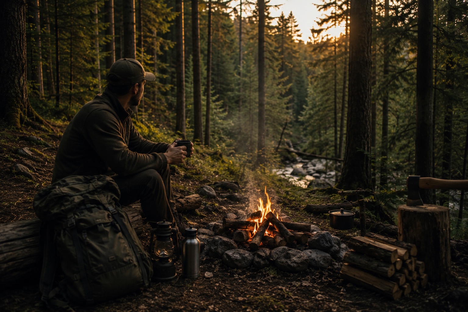 Camp im Wald